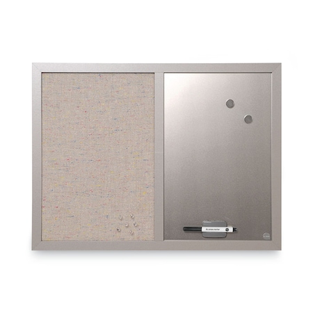 Mastervision Designer Fabric Bulletin Board, Combo Magnetic Dry Erase/Bulletin, 24"x18", Multicolor/Gray Surface MX04331608